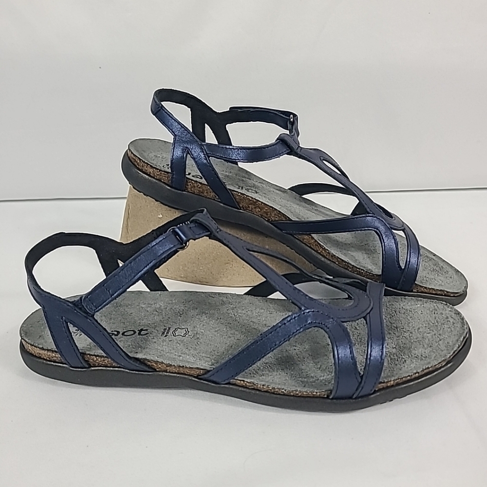 NEW Naot Dorith Polar Sea Blue Leather Strappy Sandals Women’s Sz 42 US 11-11.5